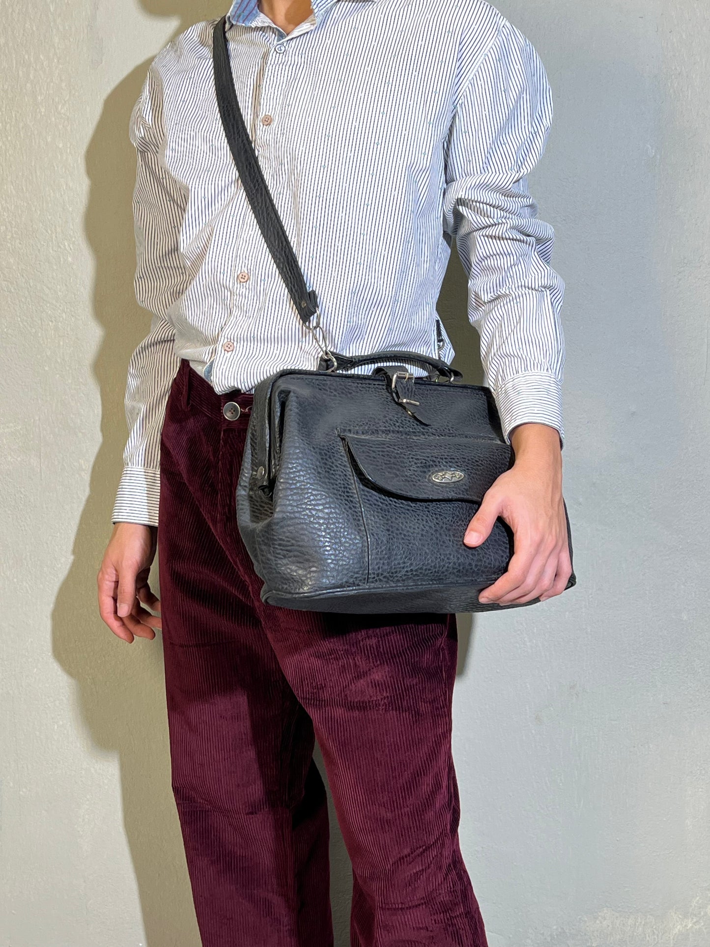 Structured Genuine Leather Travel Bag