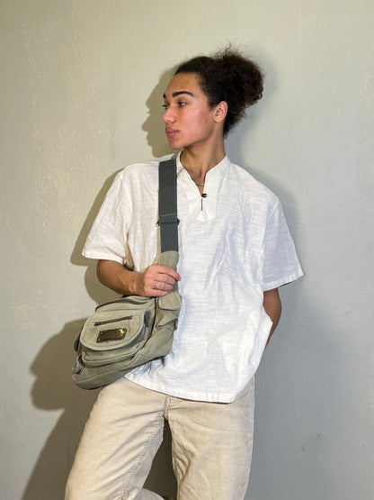 Textured Linen Popover Shirt