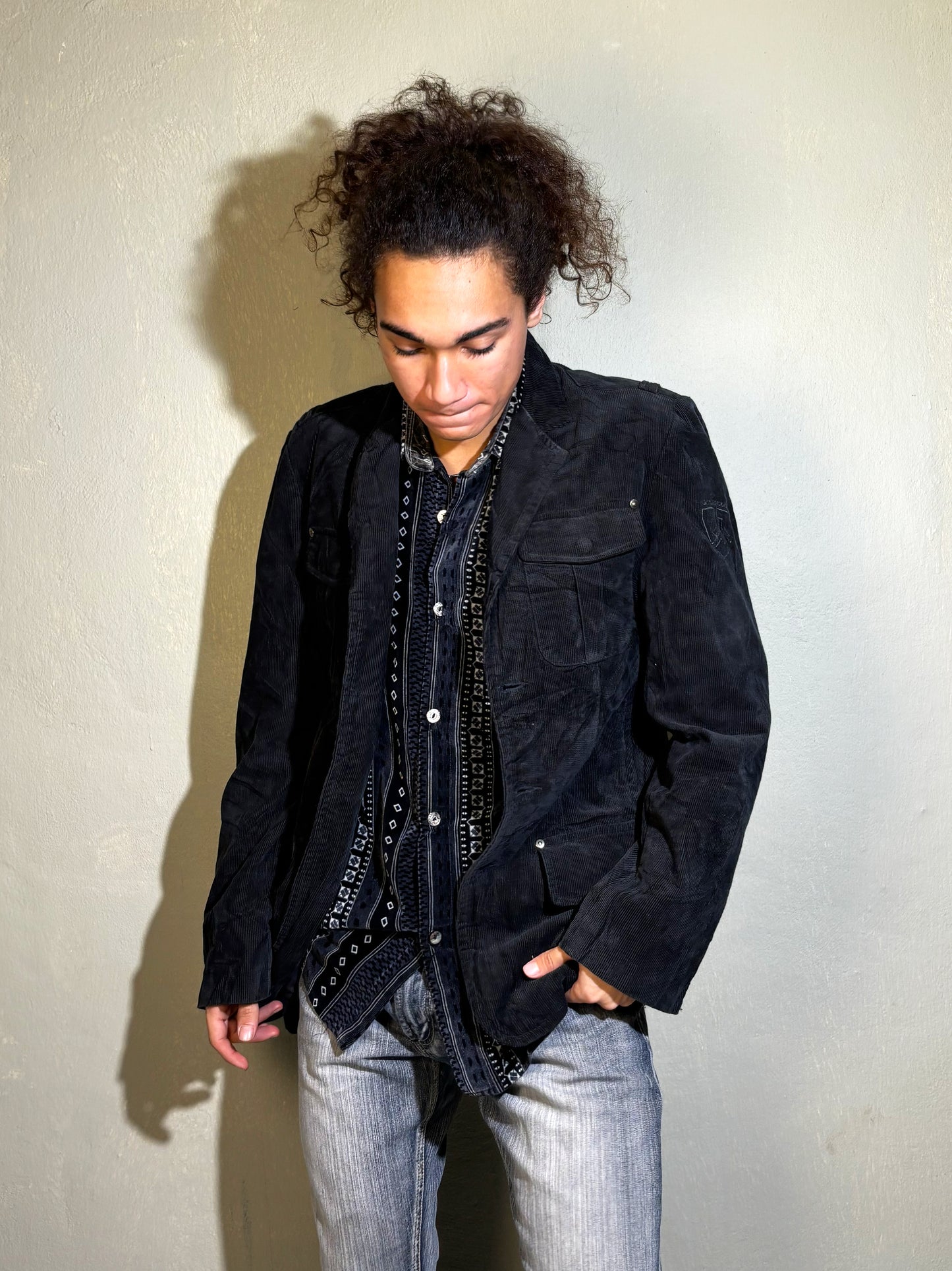 Black Corduroy Utility Jacket