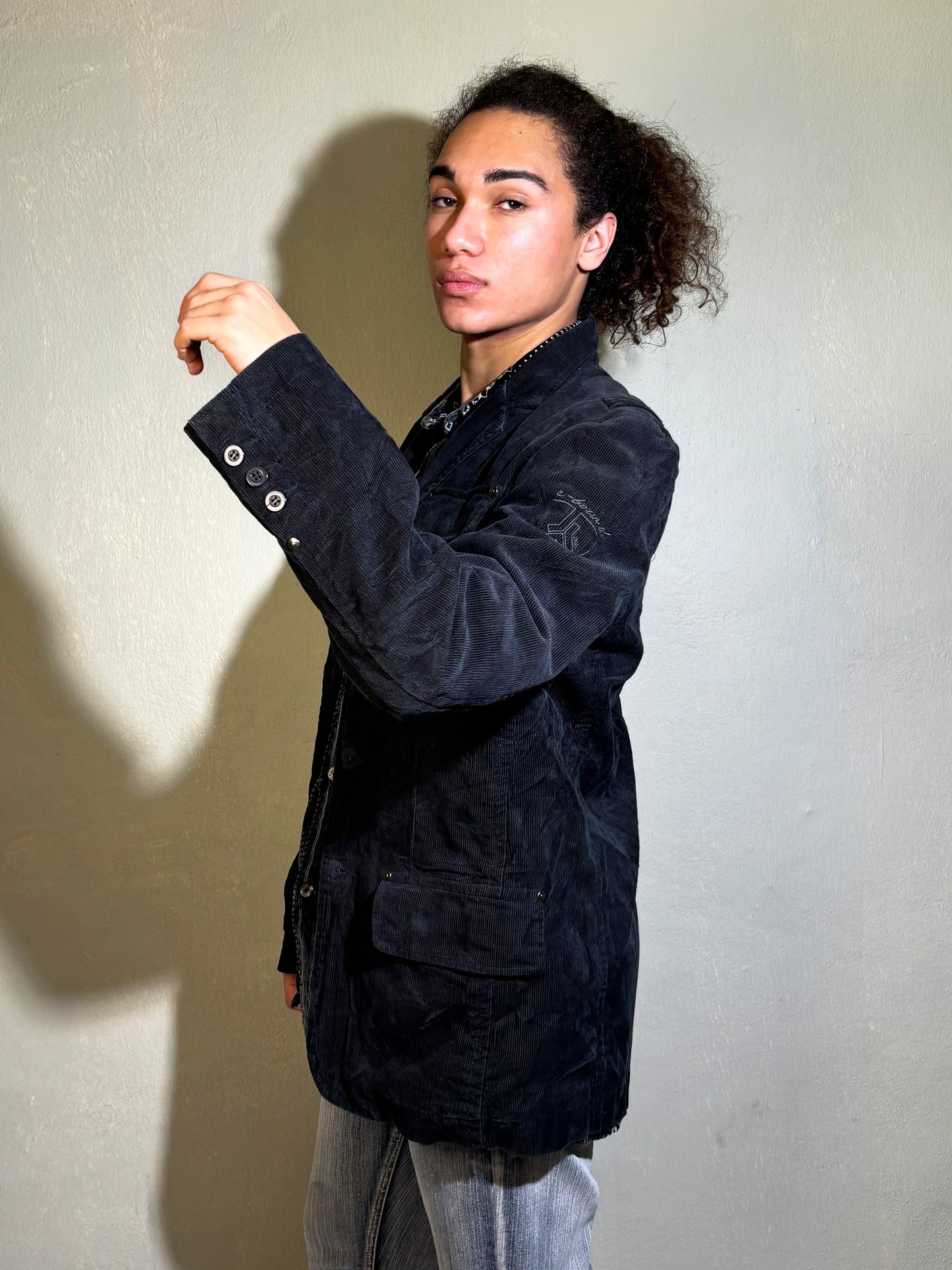 Black Corduroy Utility Jacket