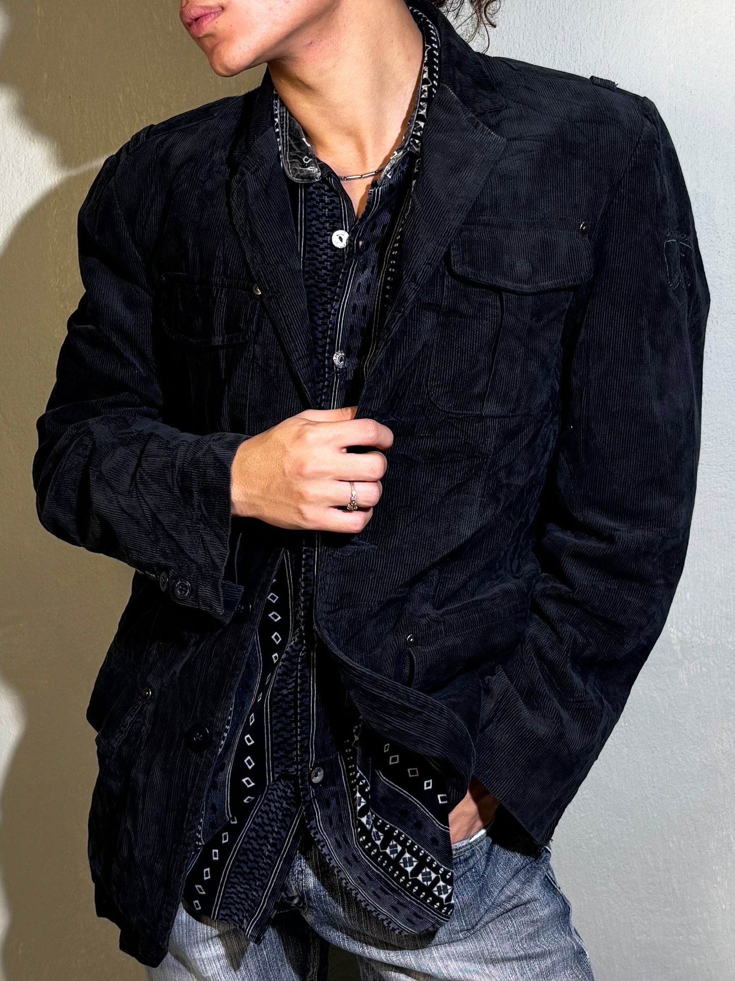 Black Corduroy Utility Jacket