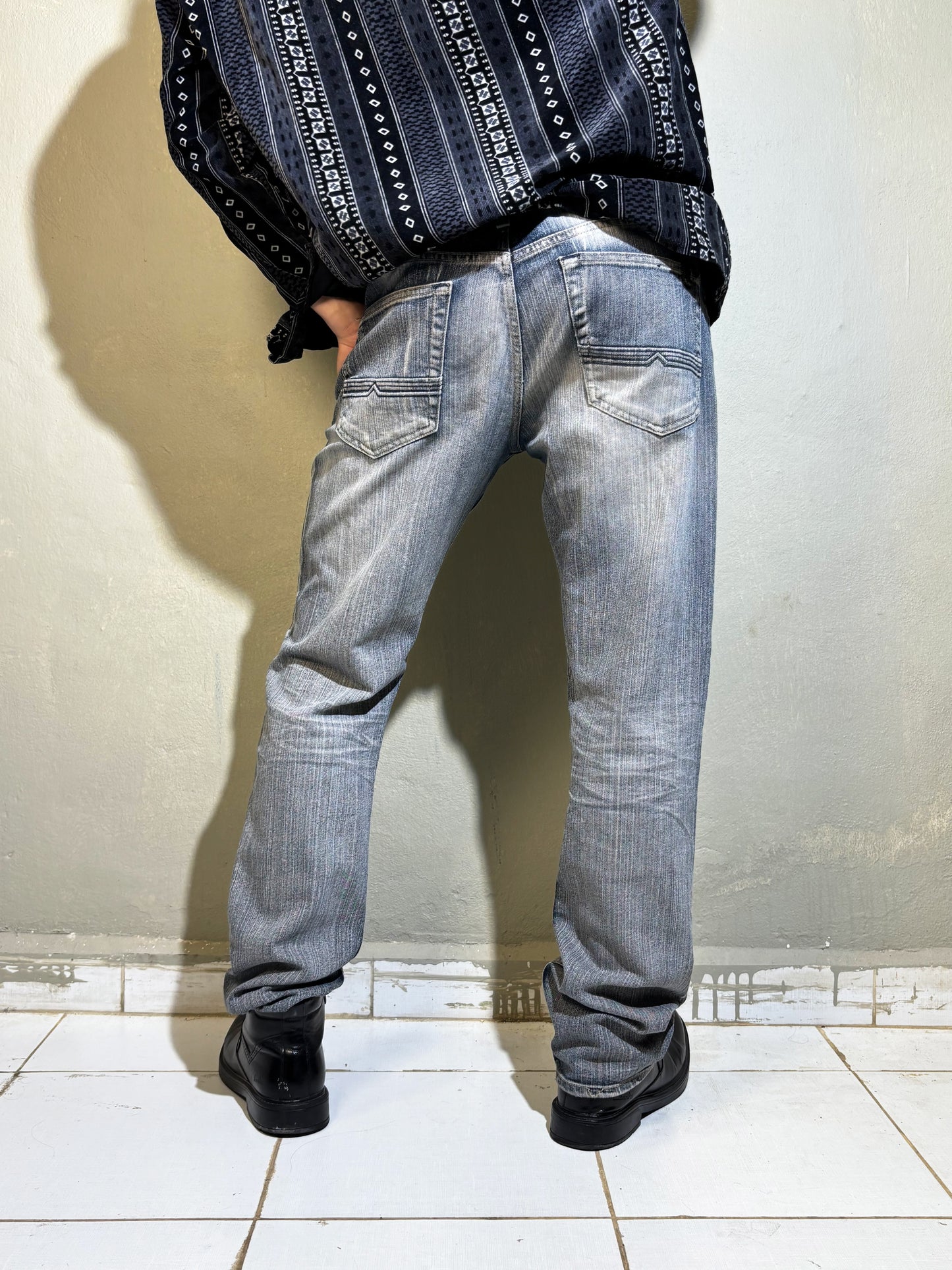 Buffalo David Bitton Light-Wash Straight Leg Jeans