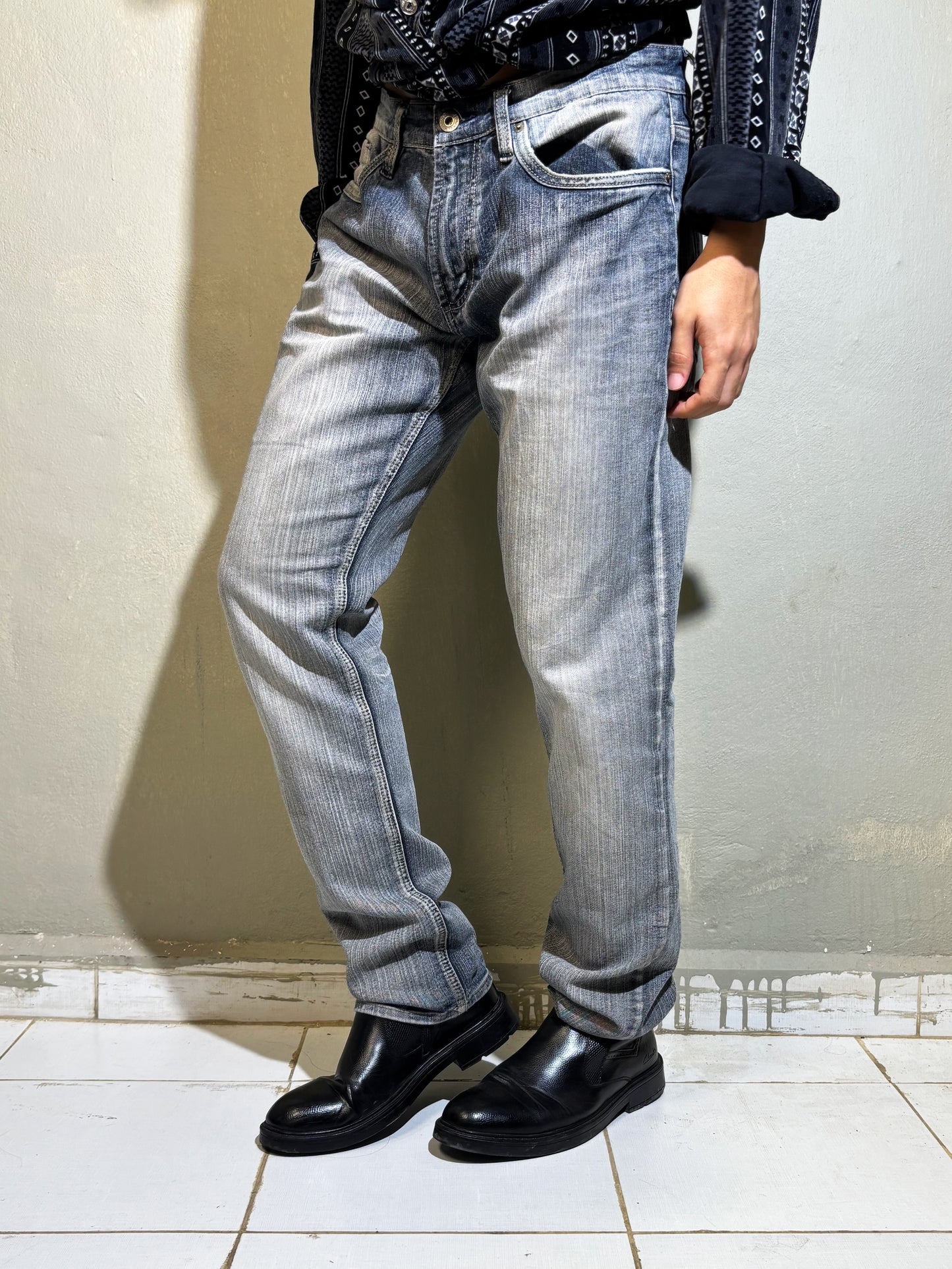 Buffalo David Bitton Light-Wash Straight Leg Jeans