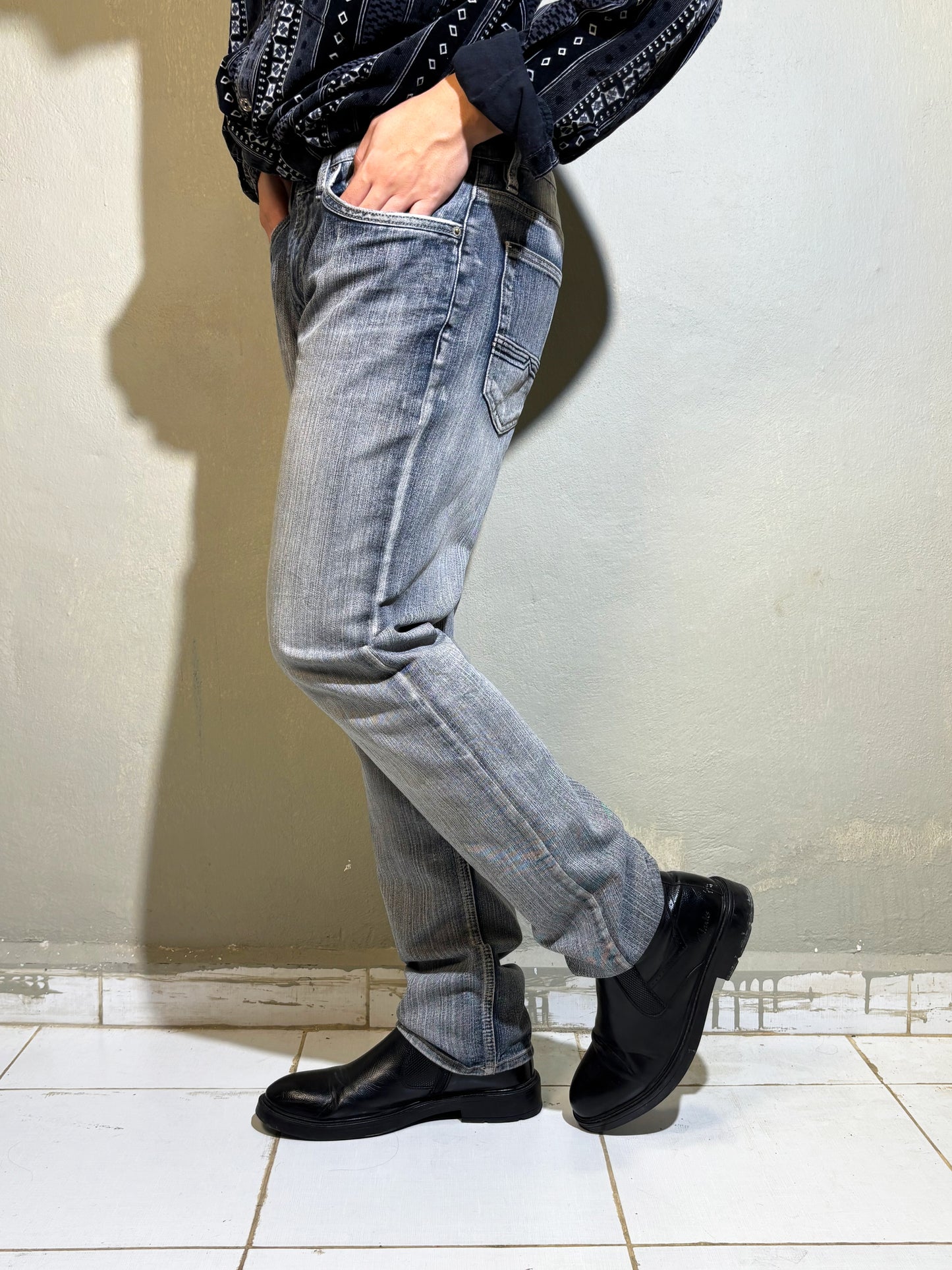 Buffalo David Bitton Light-Wash Straight Leg Jeans