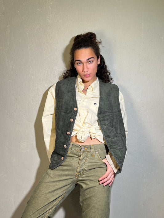 Corduroy Button-Front Gilet