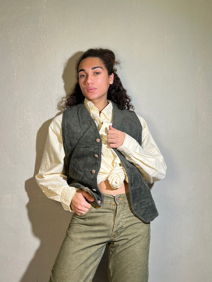 Corduroy Button-Front Gilet