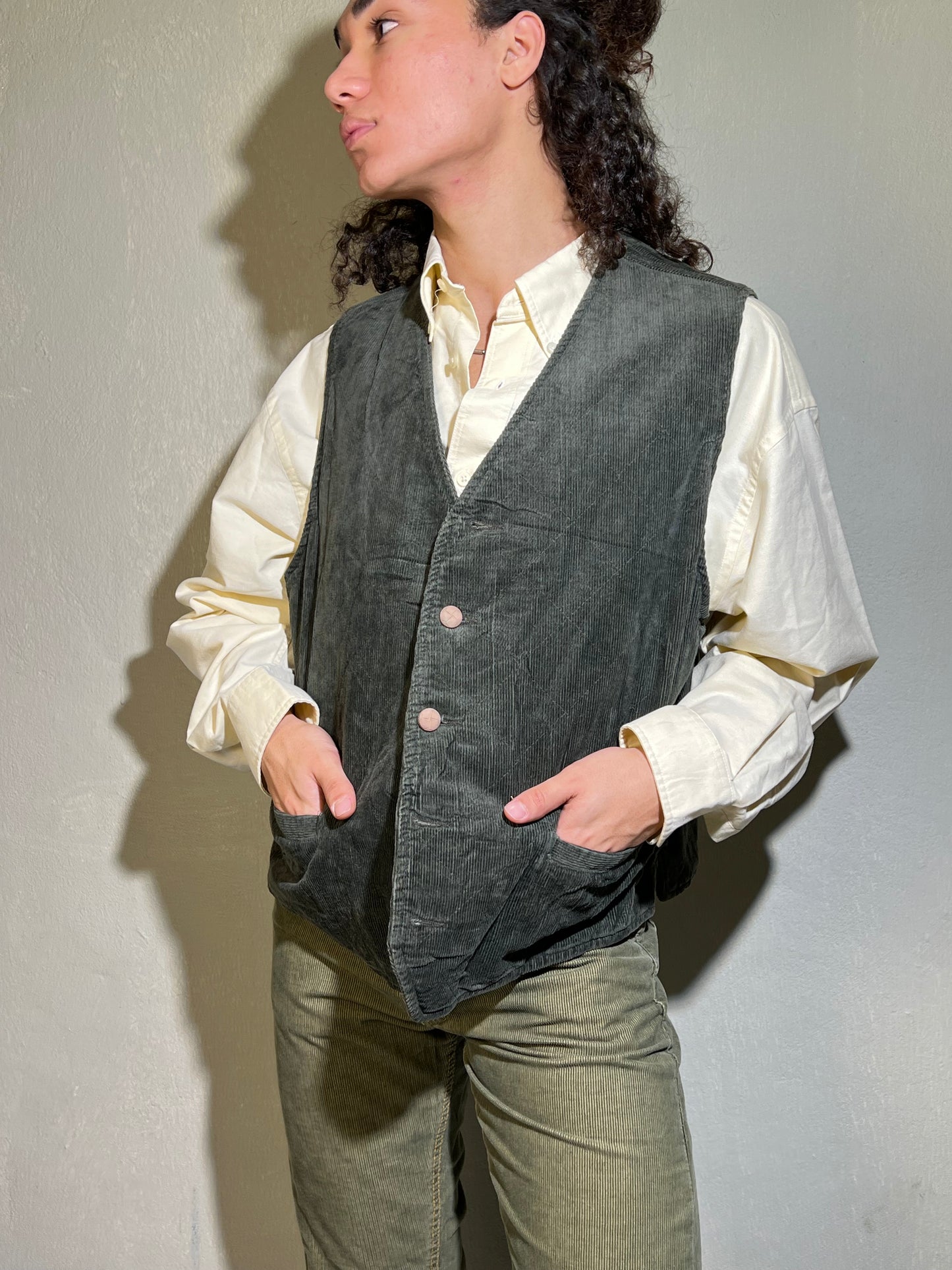 Corduroy Button-Front Gilet