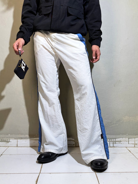 White Sporty Wide-Leg Pants