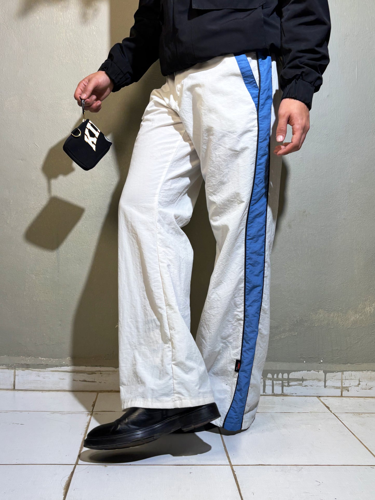 White Sporty Wide-Leg Pants