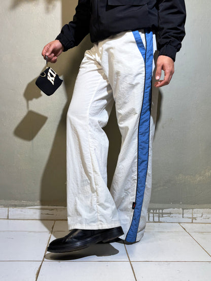 White Sporty Wide-Leg Pants