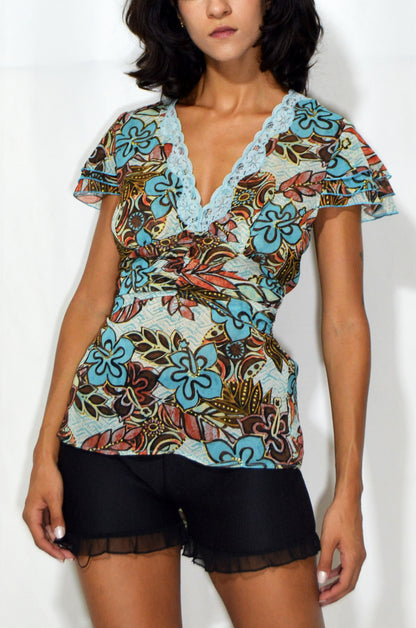 Vintage "Jus D'Orange" Y2K Printed Top