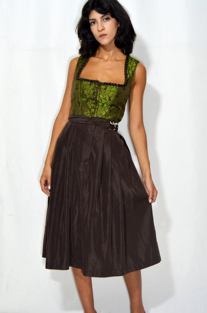 Vintage Green & Brown Dirndl